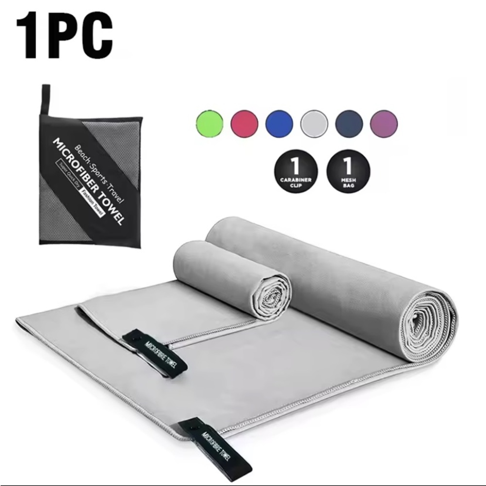 Microfiber Quick Dry Towel for Gym, Outdoor, Sports, Travel, Spa, Gray